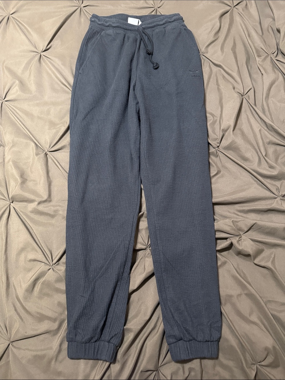 Adidas Black Cozy Ribbed Joggers